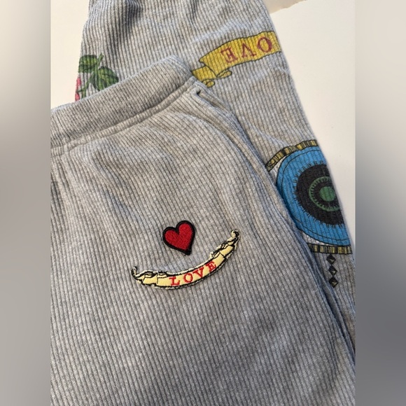 Lauren Moshi Gray Joggers with Floral Print - Sz XS - Picture 6 of 7